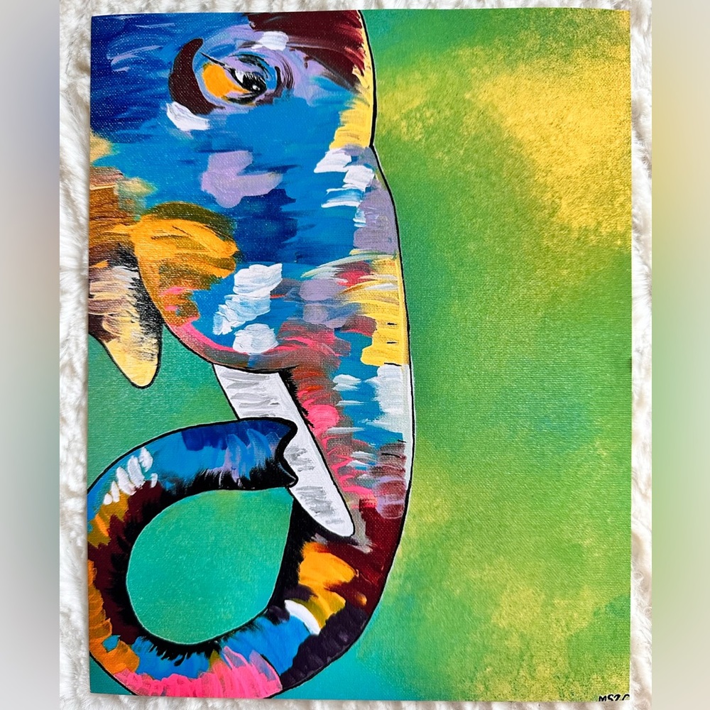 Original elephant painting print